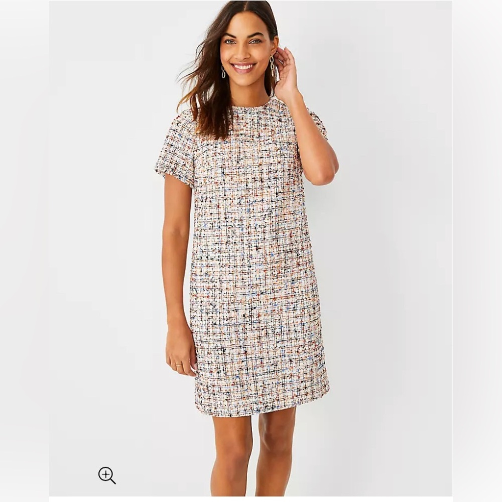 Ann Taylor Confetti Tweed Shift Dress- size 8, Excellent Used Condition